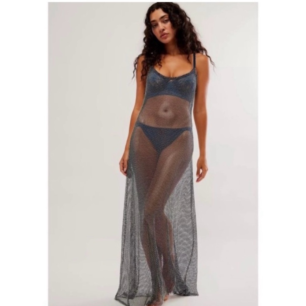 Free People Filter Finish Slip in XS Navy NWT